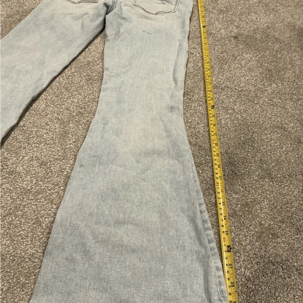 American Eagle Next Level Stretch distressed blue denim jeans boot cut size 8 - Picture 7 of 9